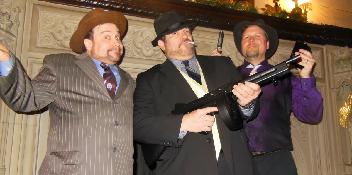 Riddlesbrood cast engaging audience in a murder mystery dinner