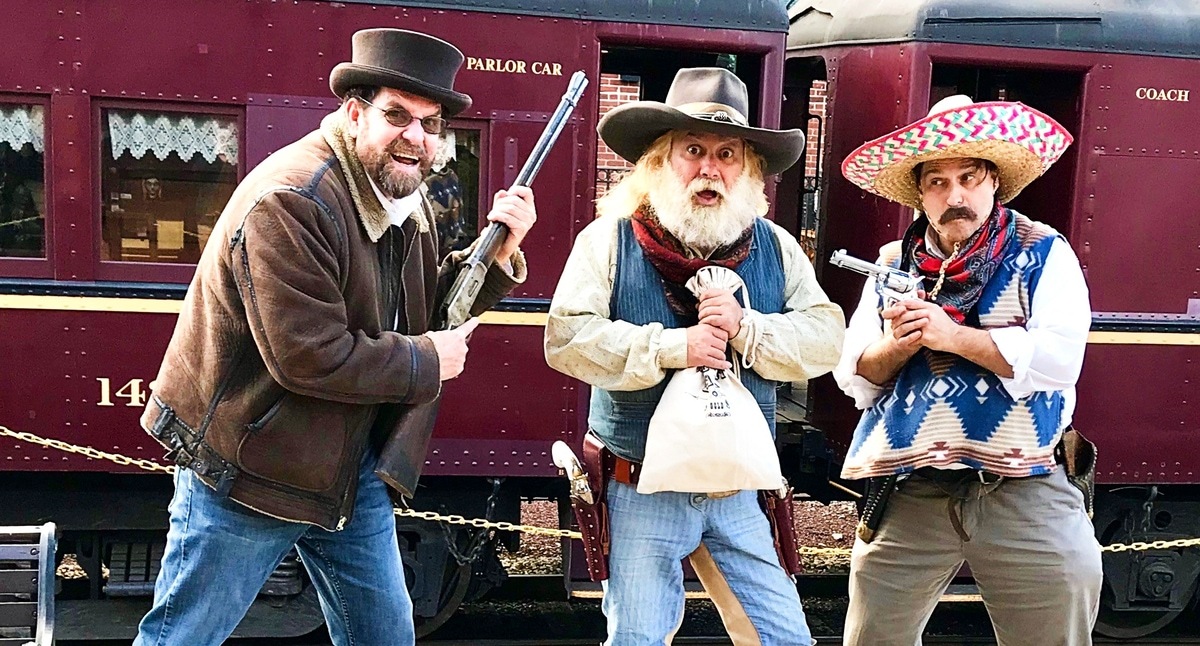Western Actors robbing a train