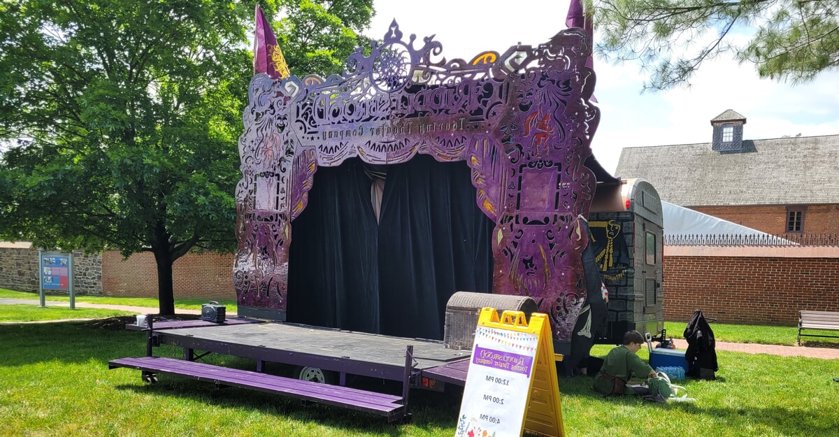 Portable stage outside