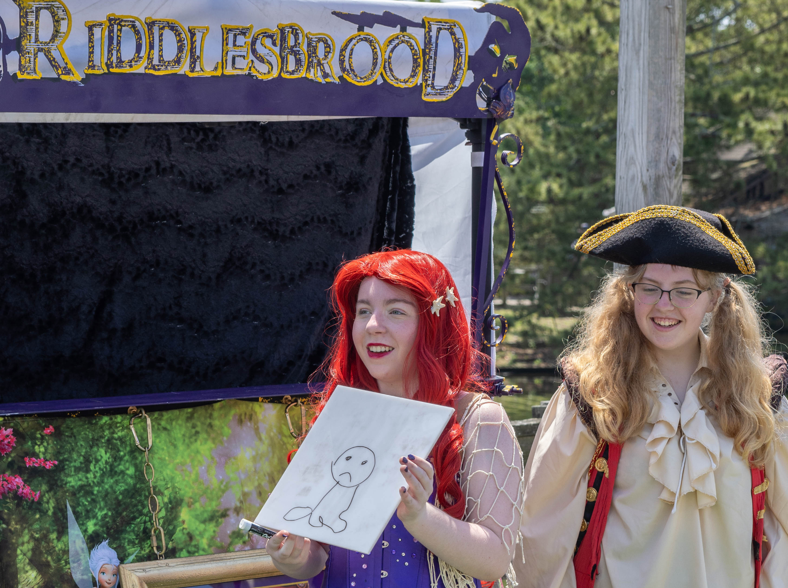 A magical moment as the Little Mermaid and friends bring fantasy to life at a kids' puppet show in Historic Smithville
