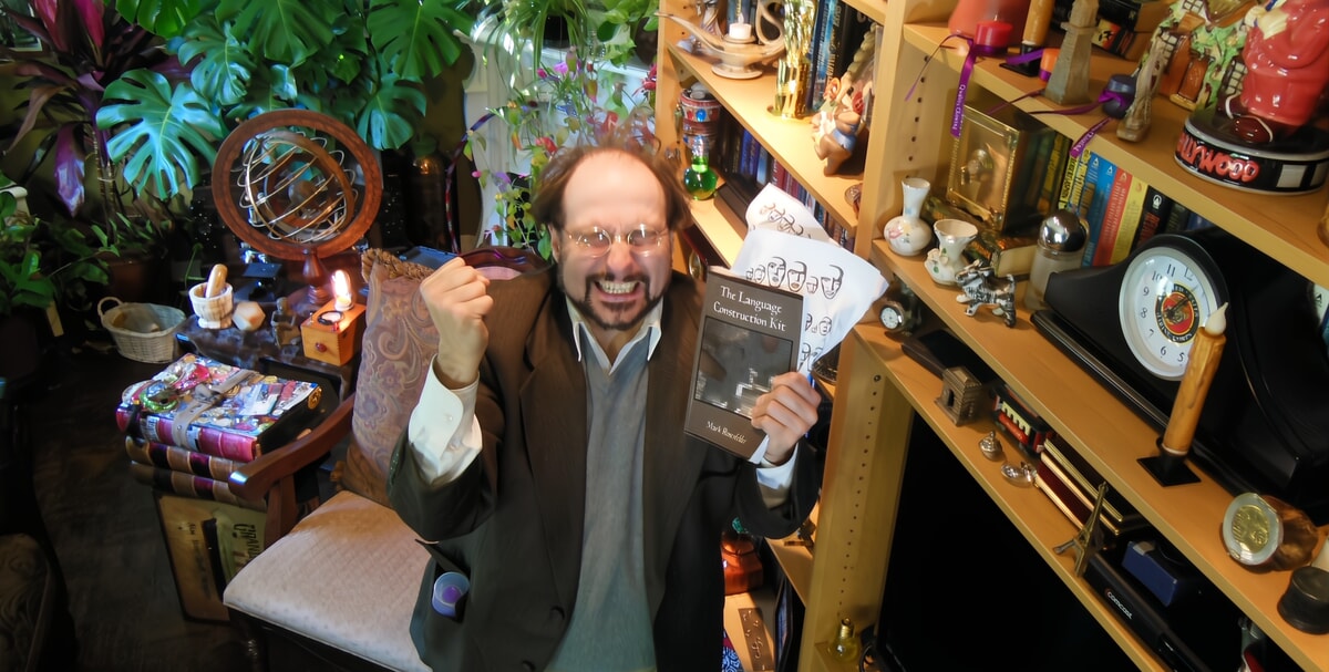 Professor T. Halberd scratching his head, staring at a chalkboard filled with foreign idioms, symbolizing the challenge of translating complex phrases.