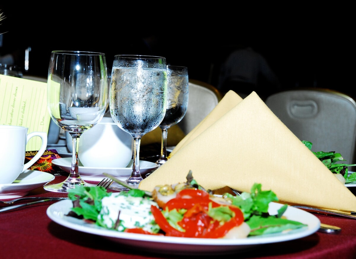 table setting for a murder mystery