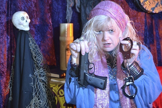 Costumed actors from Riddlesbrood’s murder mystery show