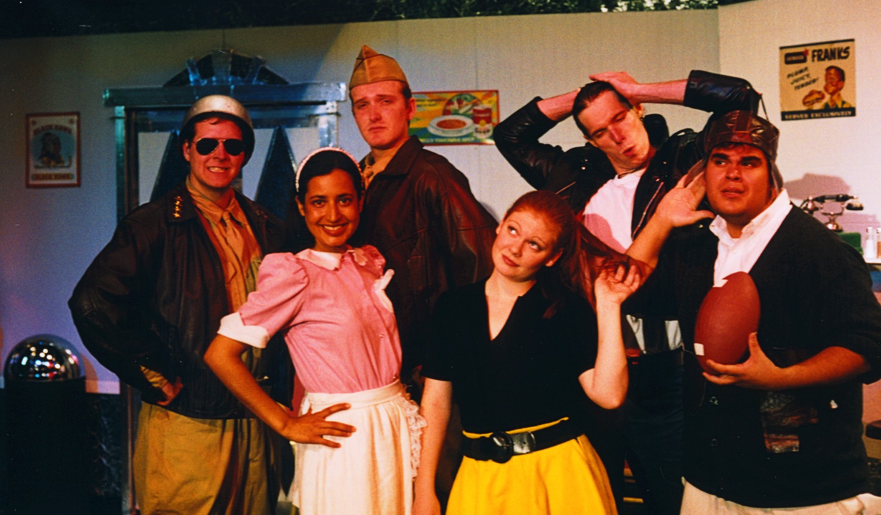 A collection of images featuring actors on stage from different shows over the years