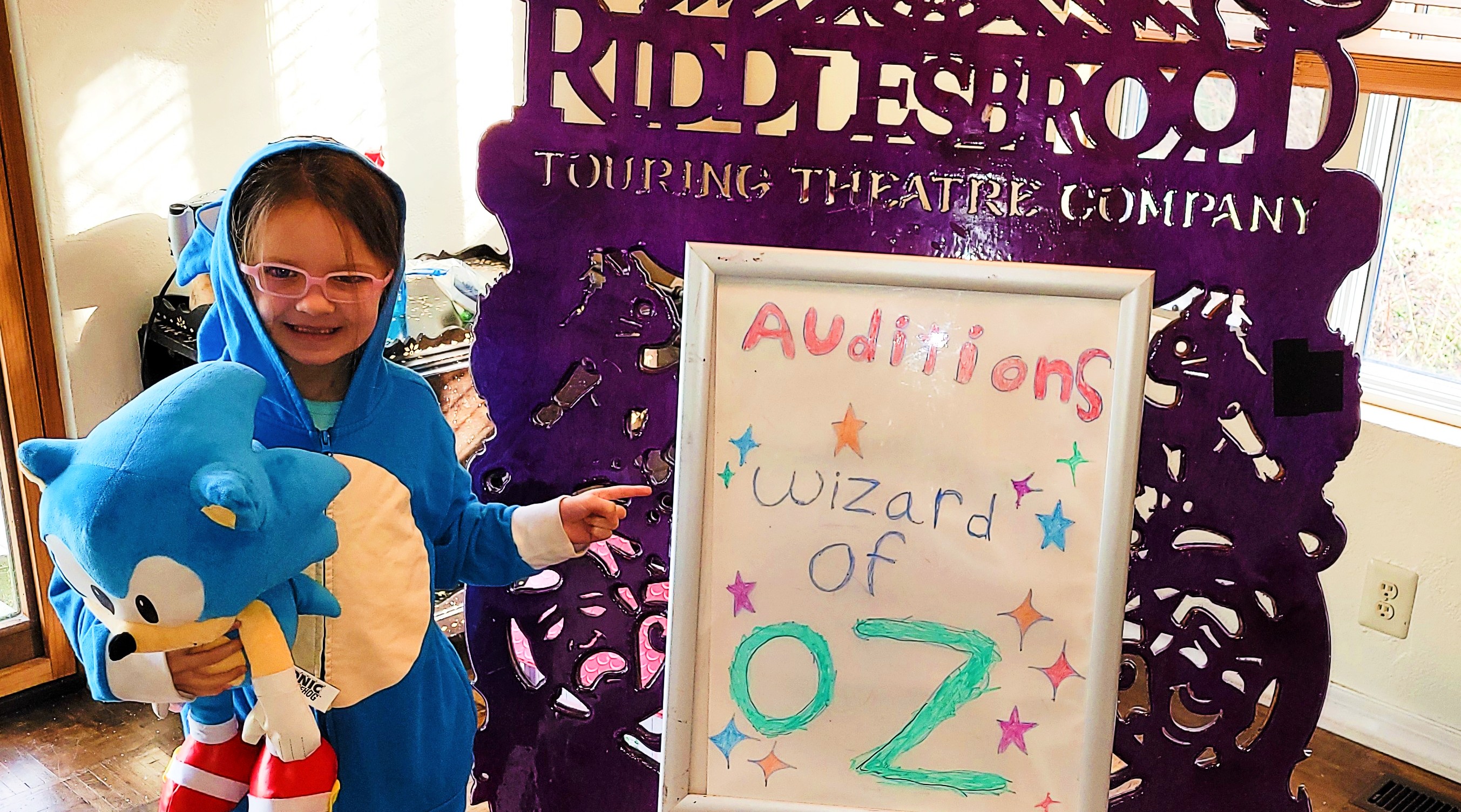A posted audition sign with dates and details for upcoming auditions in NJ.