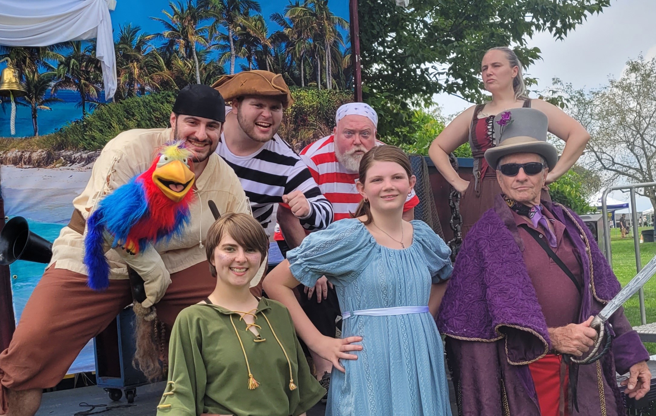 Actors bringing fantasy and adventure to life for excited kids at a PA summer camp show