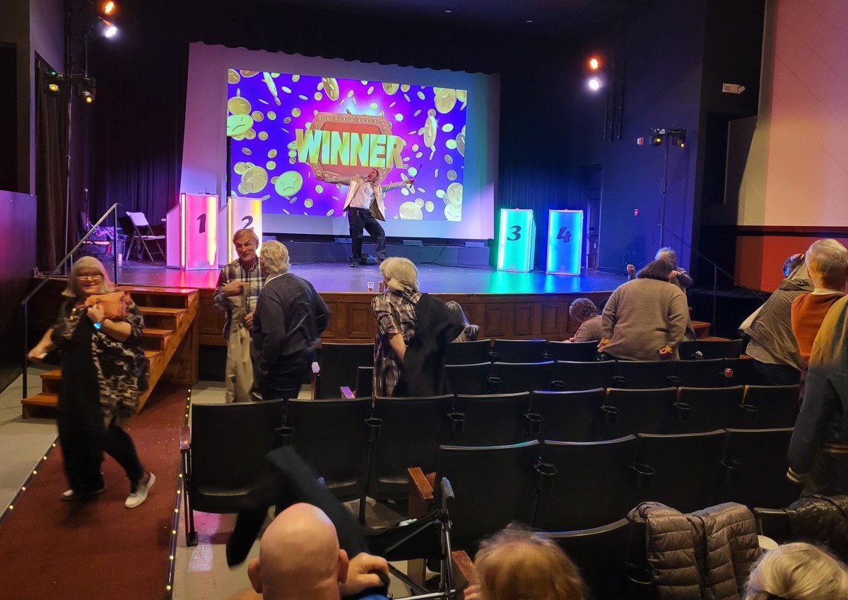 A fun-filled touring game show where contestants engage in exciting challenges with the host.