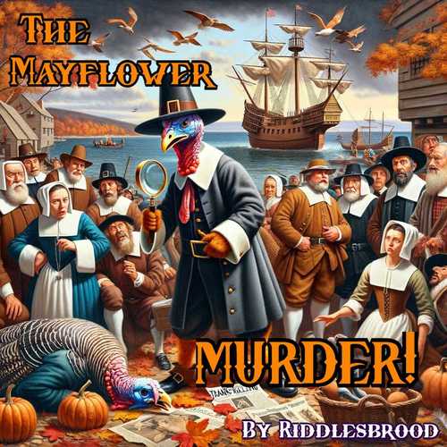 festive dinner table sets the stage for a Thanksgiving-themed murder mystery
